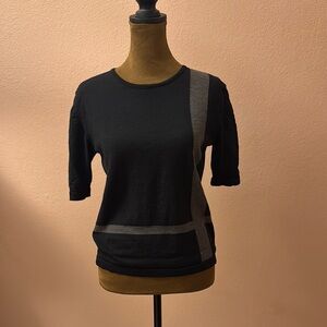 Black and Green Fitted Short Sleeve T-Shirt